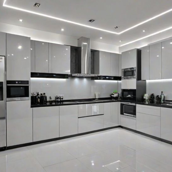 Thi Công Tủ Bếp Kính Ở Tân Uyên - BD 